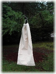 Canvas game bag for protecting meat.